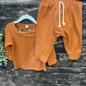 Orange Rust Toddler Outfit Set